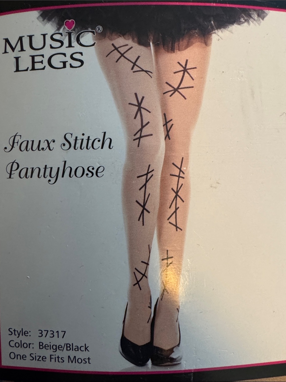 Music Legs Faux Stitch Pantyhose